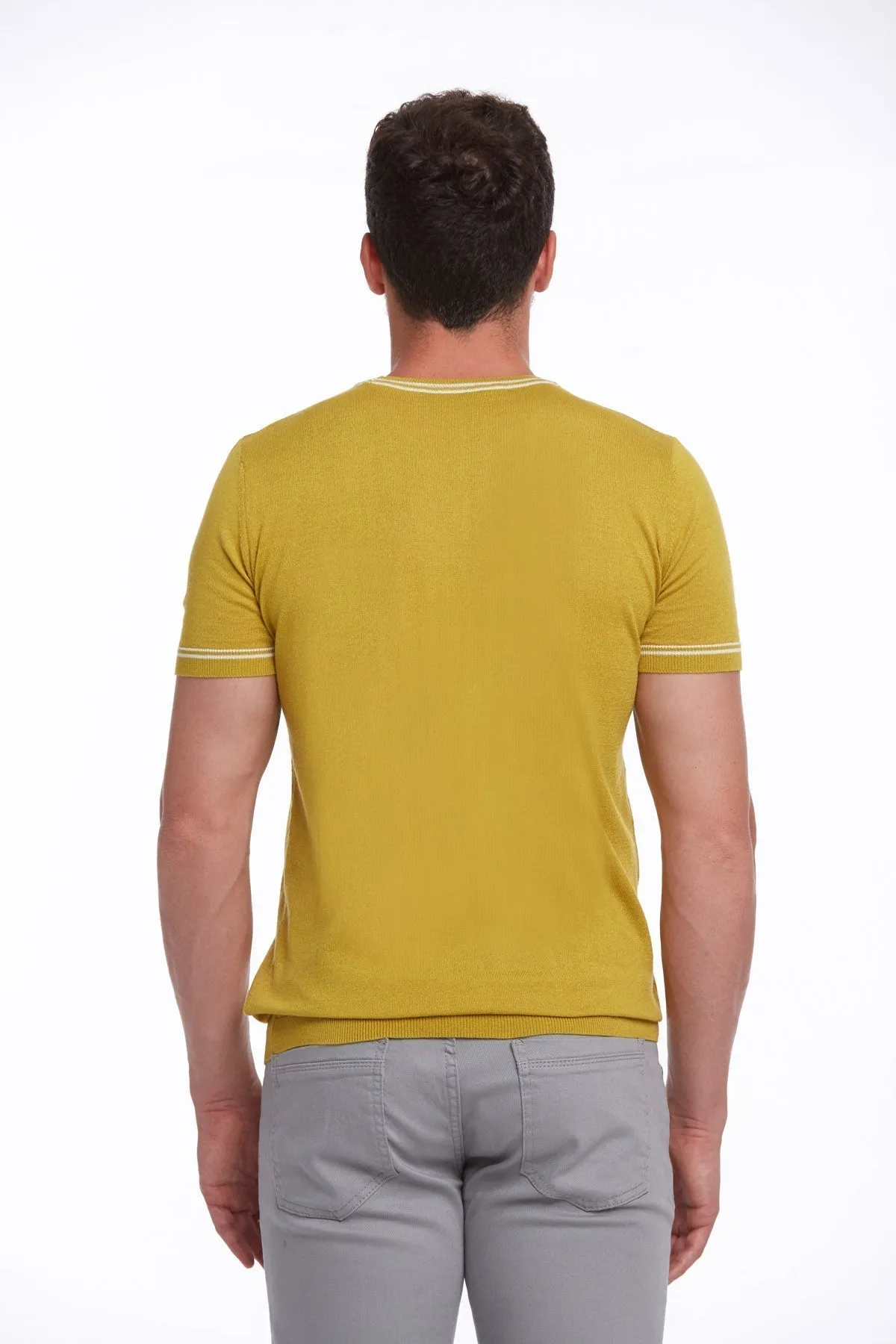 Regular Fit Saffron Basic Crew Neck T-Shirt