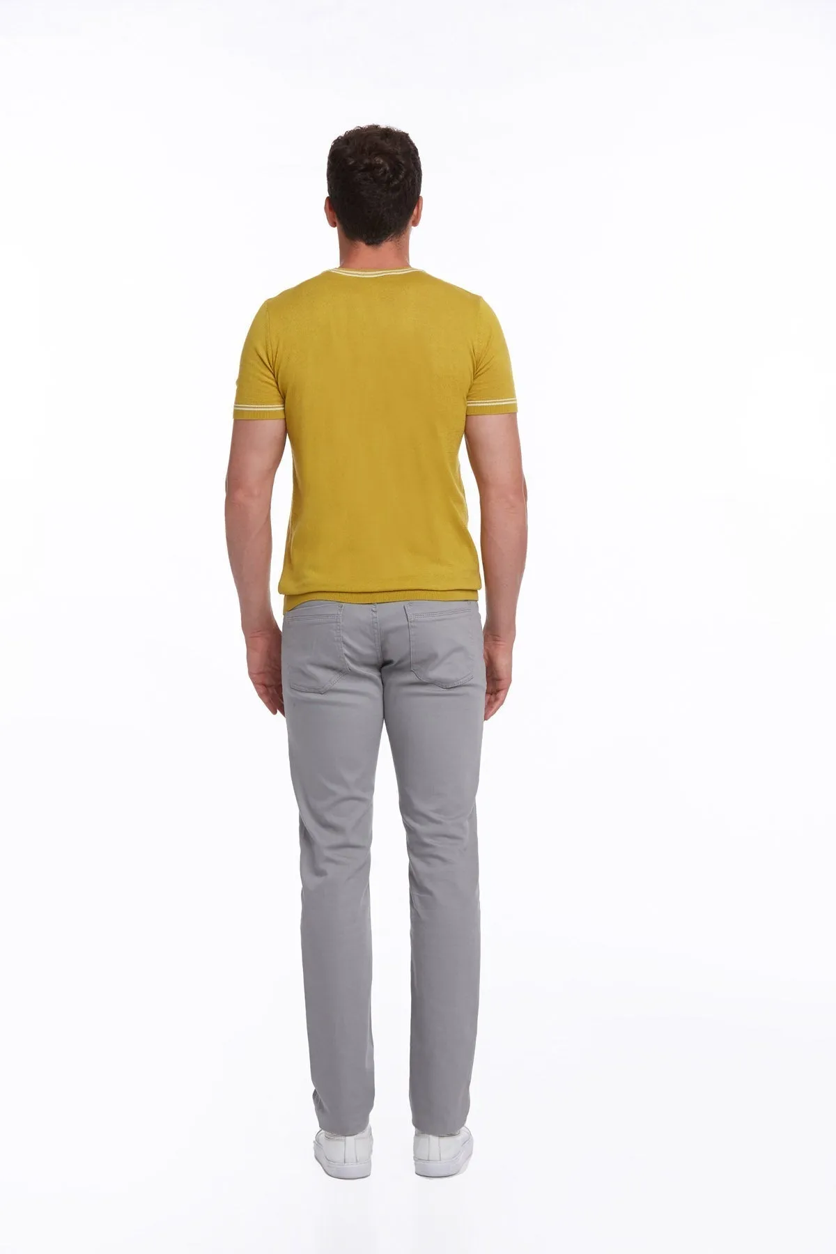 Regular Fit Saffron Basic Crew Neck T-Shirt