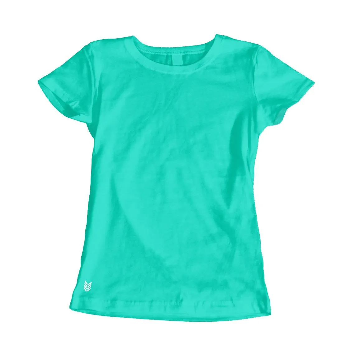 Ruse Women's Designer Solid Plain Aqua Tee