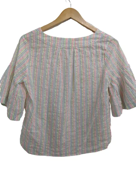 [S] A New Day Metallic Striped Top