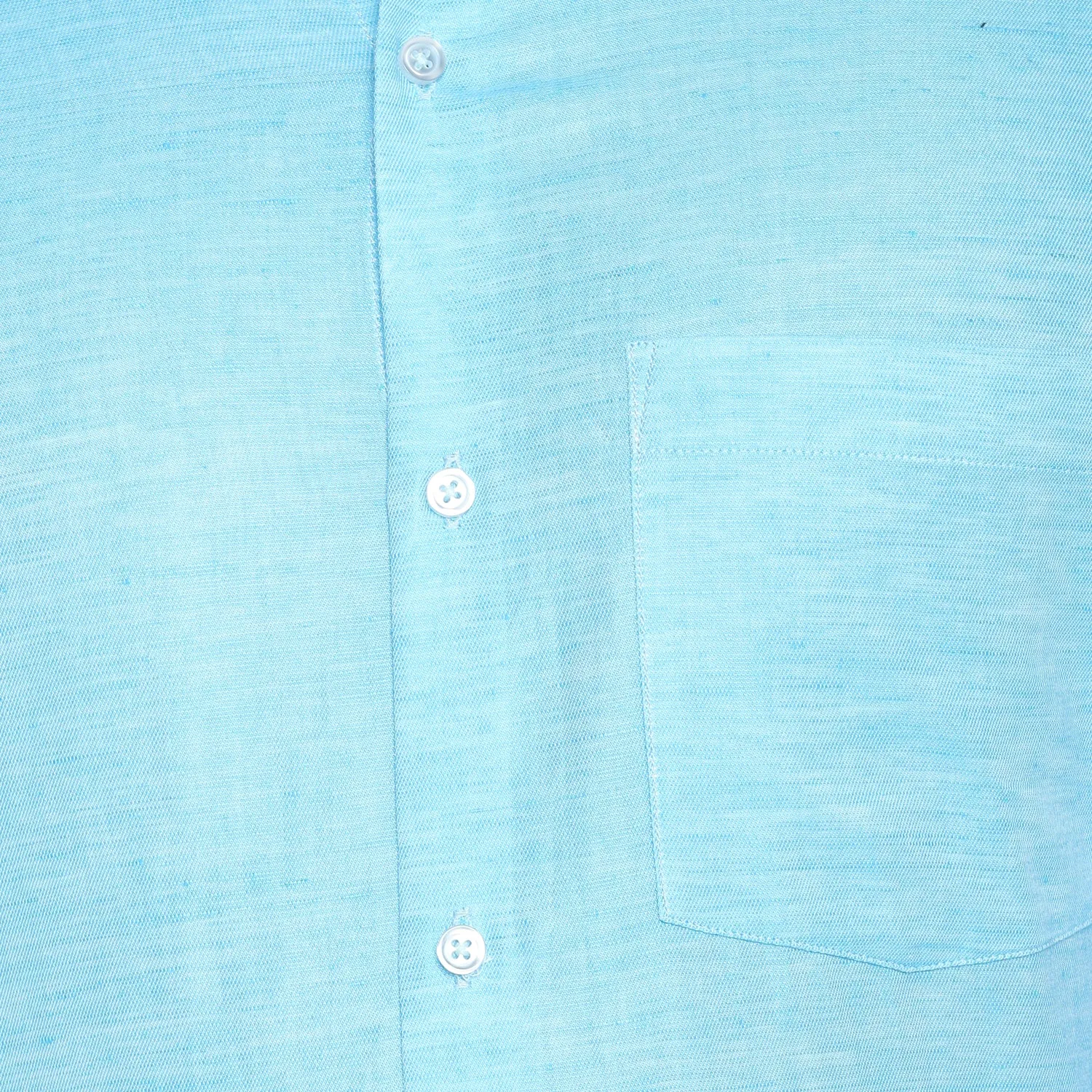 Sky Blue Cotton Linen Slim Fit Shirt