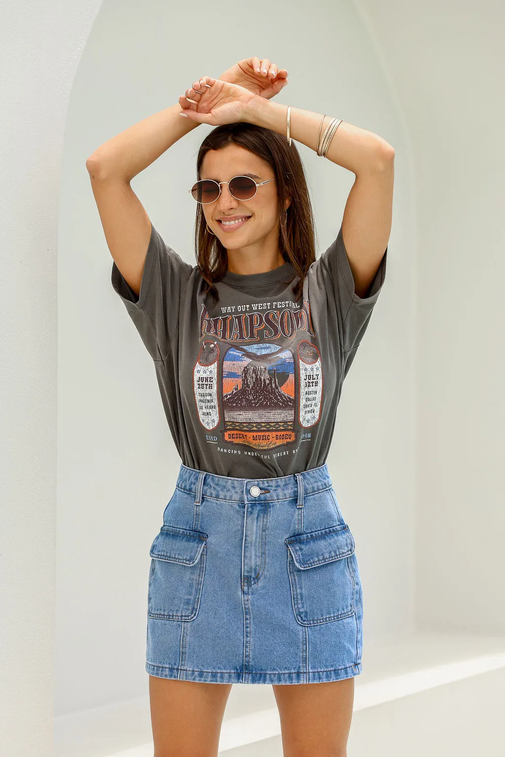 Sky Dance Oversized Tee Charcoal