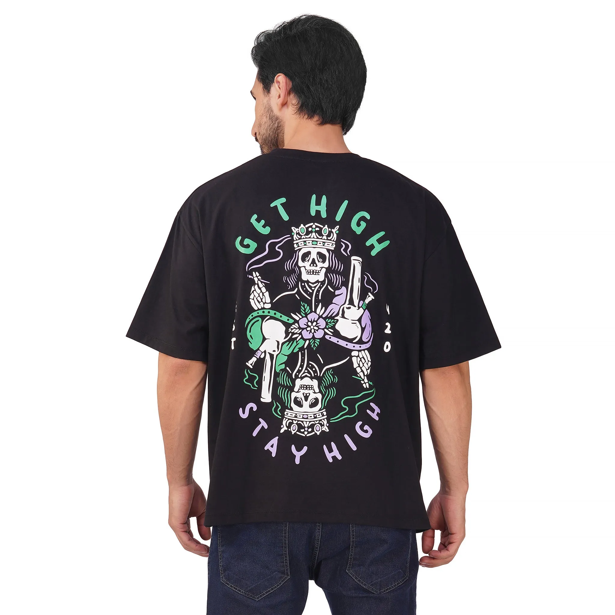 SLAY. Men's "Get High - Stay High" Oversized Drop shoulder T shirt