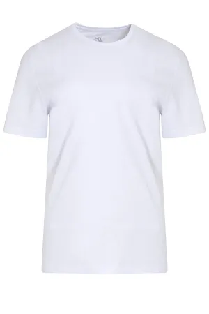 Slim Fit 100% Cotton White Crew Neck T-Shirt