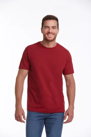 Slim Fit Basic Cotton Red Crew Neck T-Shirt