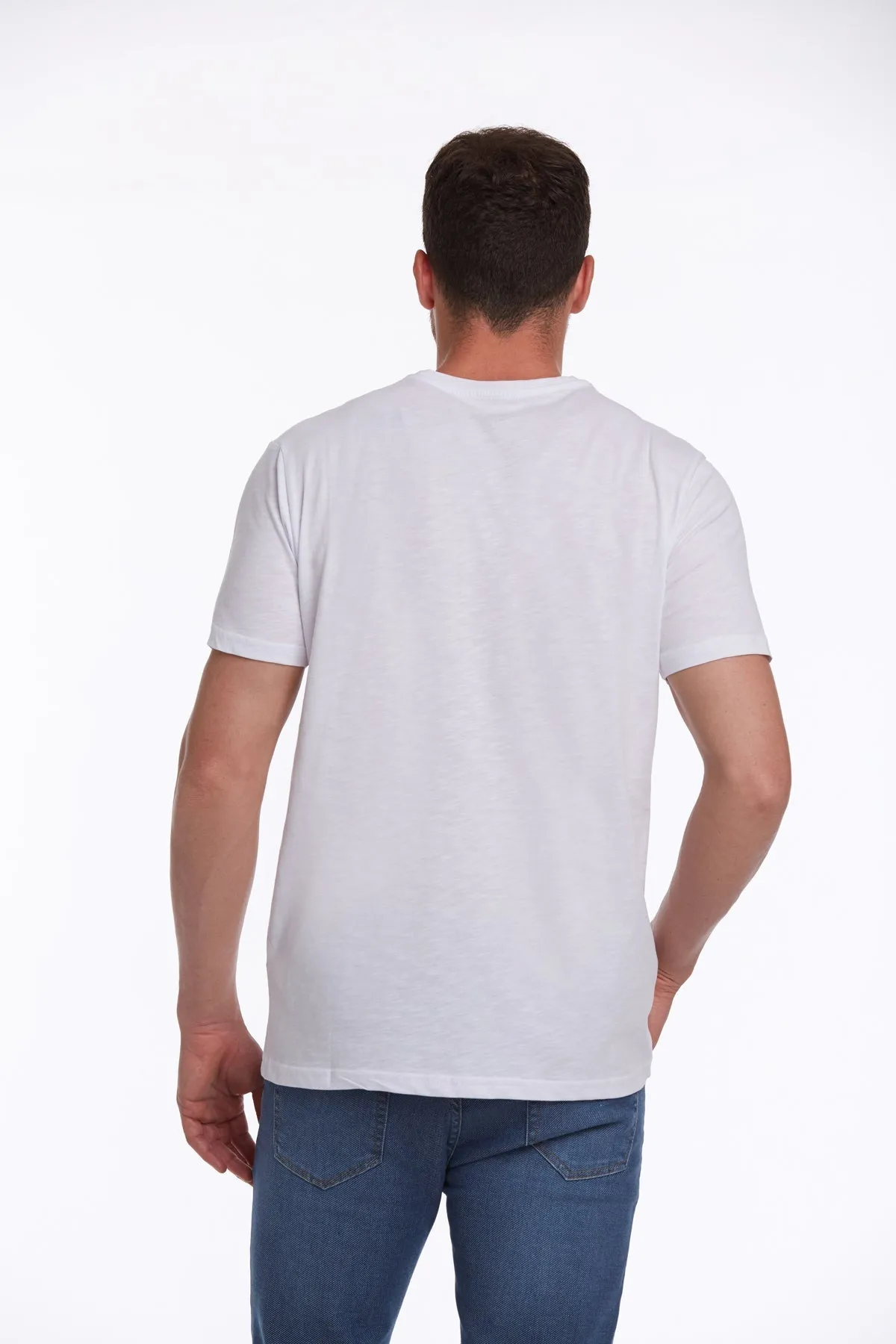 Slim Fit Basic Cotton White Crew Neck T-Shirt