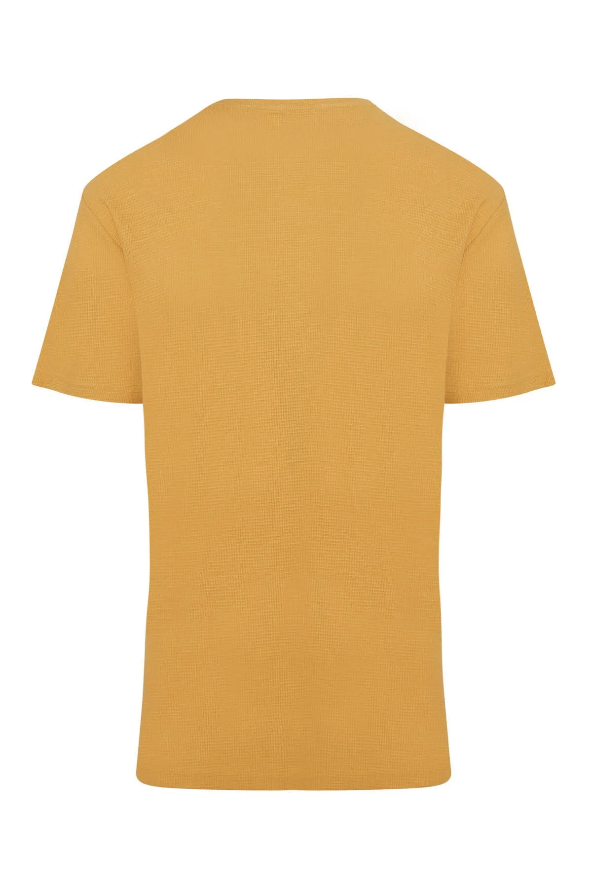 Slim Fit Mustard Cotton Crew Neck T-Shirt