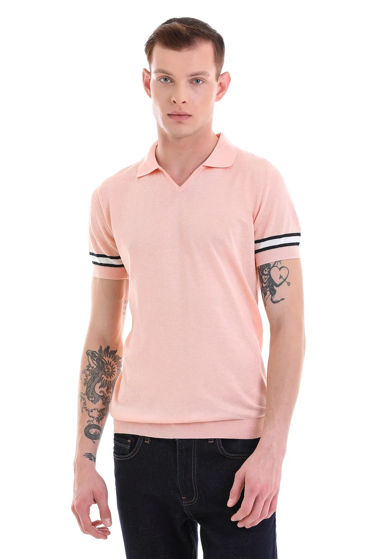 Slim Fit Pink Polo T-Shirt