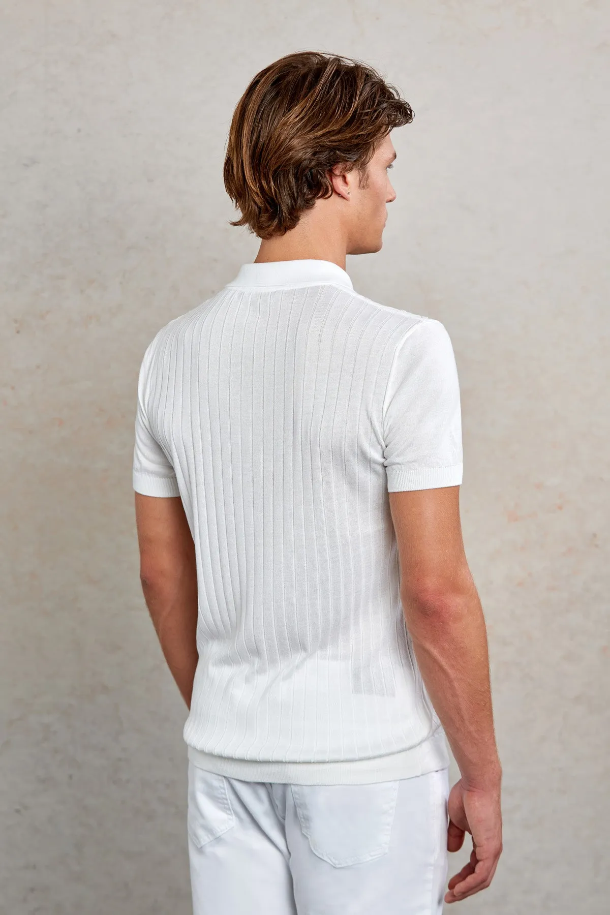 Slim Fit White Polo T-Shirt