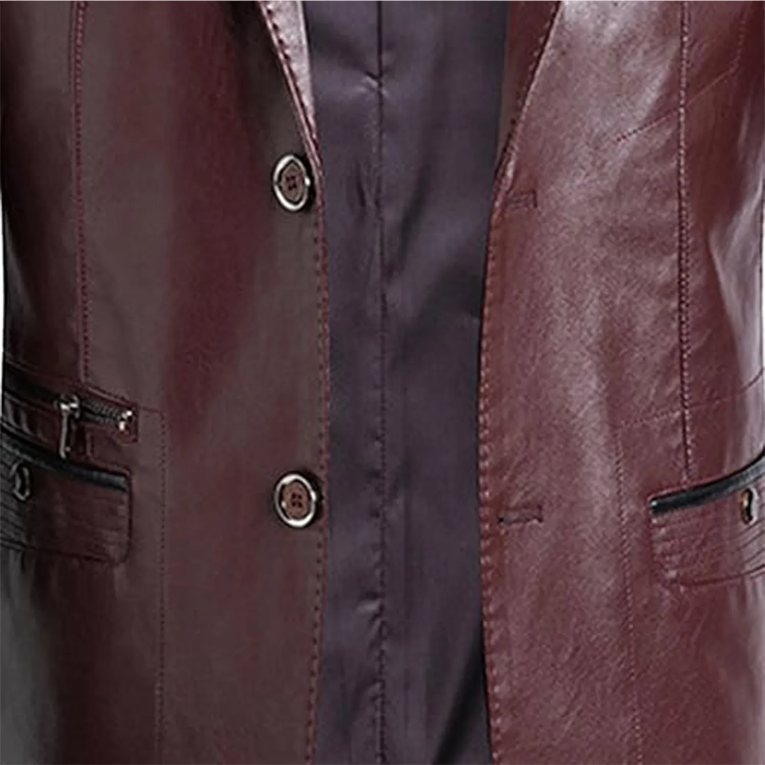 Thorne Maroon Leather Blazer Jacket