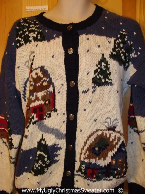 Two Sided Winter Wonderland Festive Christmas Sweater