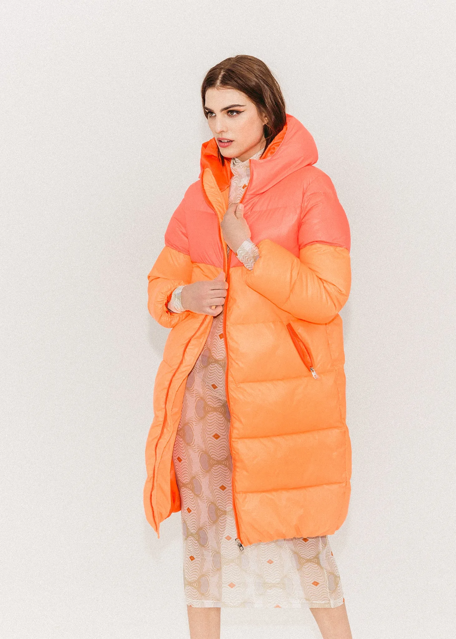 Two Tone Puffer Coat