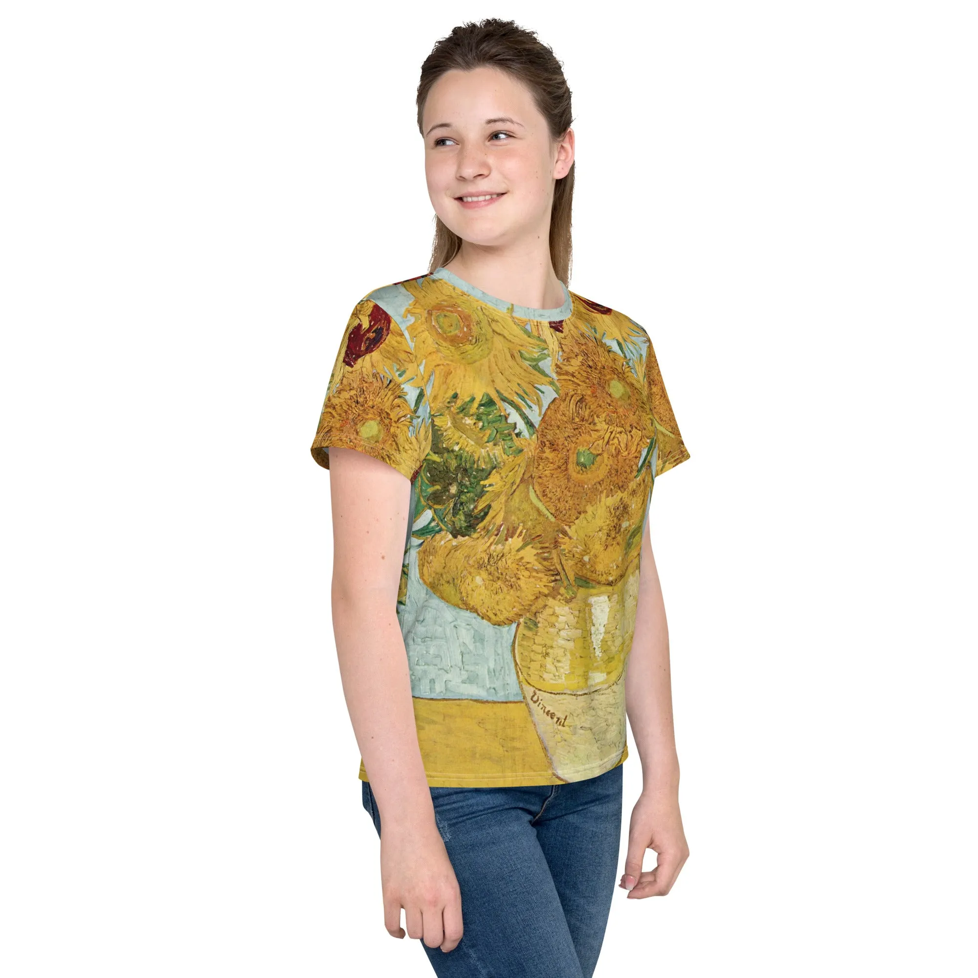 Van Gogh Inspired Sunflowers Teen T-Shirt