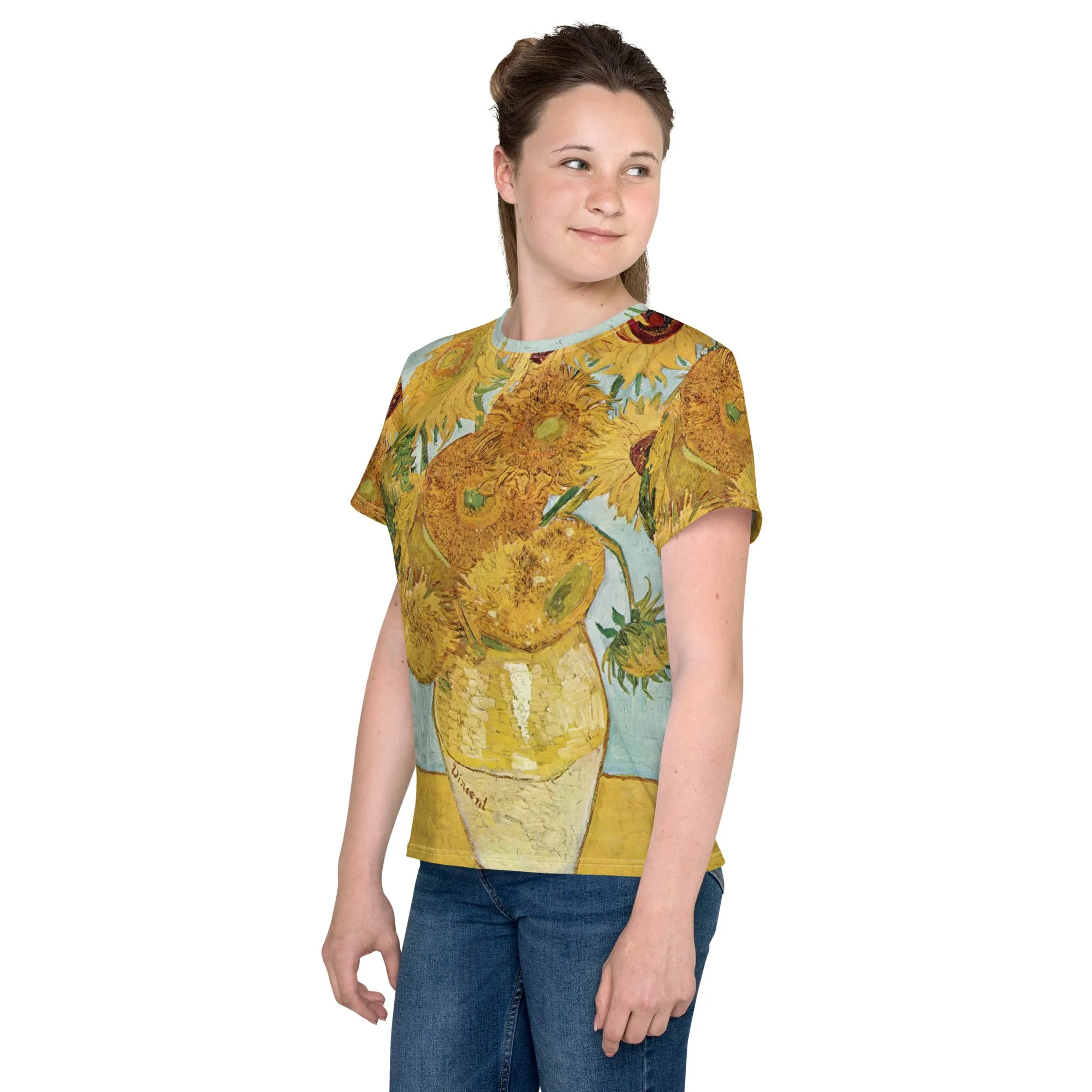 Van Gogh Inspired Sunflowers Teen T-Shirt