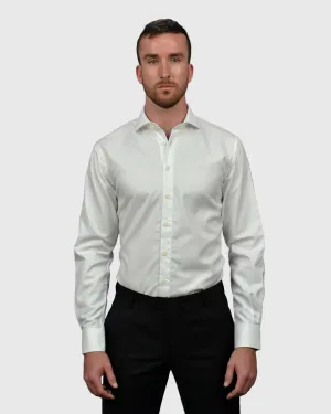 VINCENT & FRANKS S19CH0137 WHITE HERRINGBONE TWILL SLIM SC SHIRT