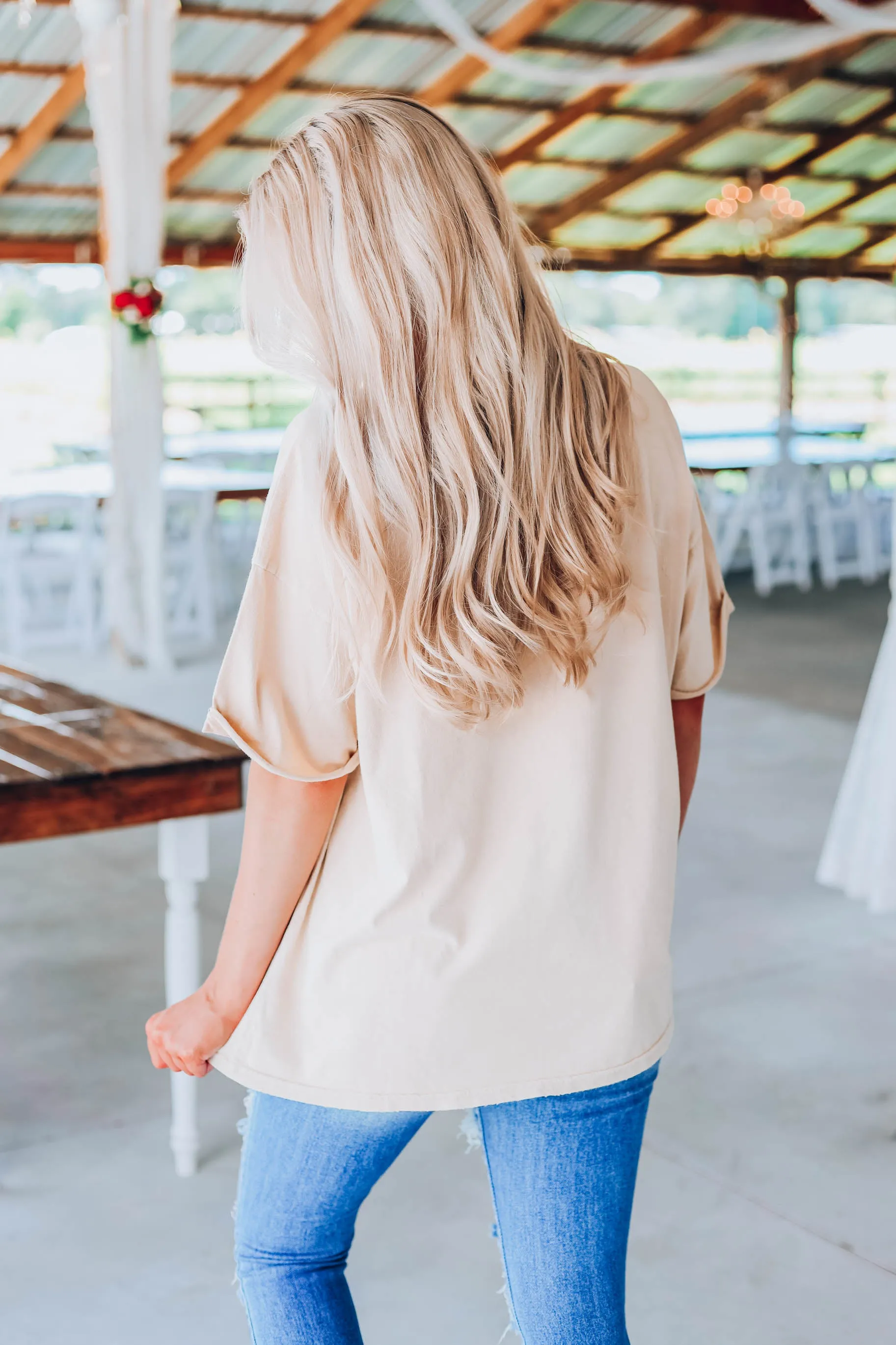 Wild And Free Vintage Graphic Tee - Khaki