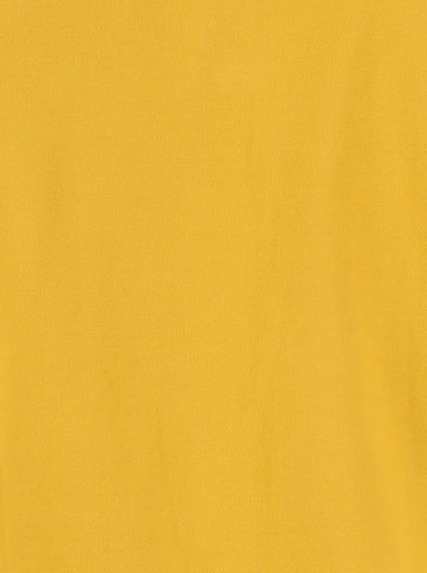 Yellow Solid Slim Fit Polo T-Shirt | JadeBlue